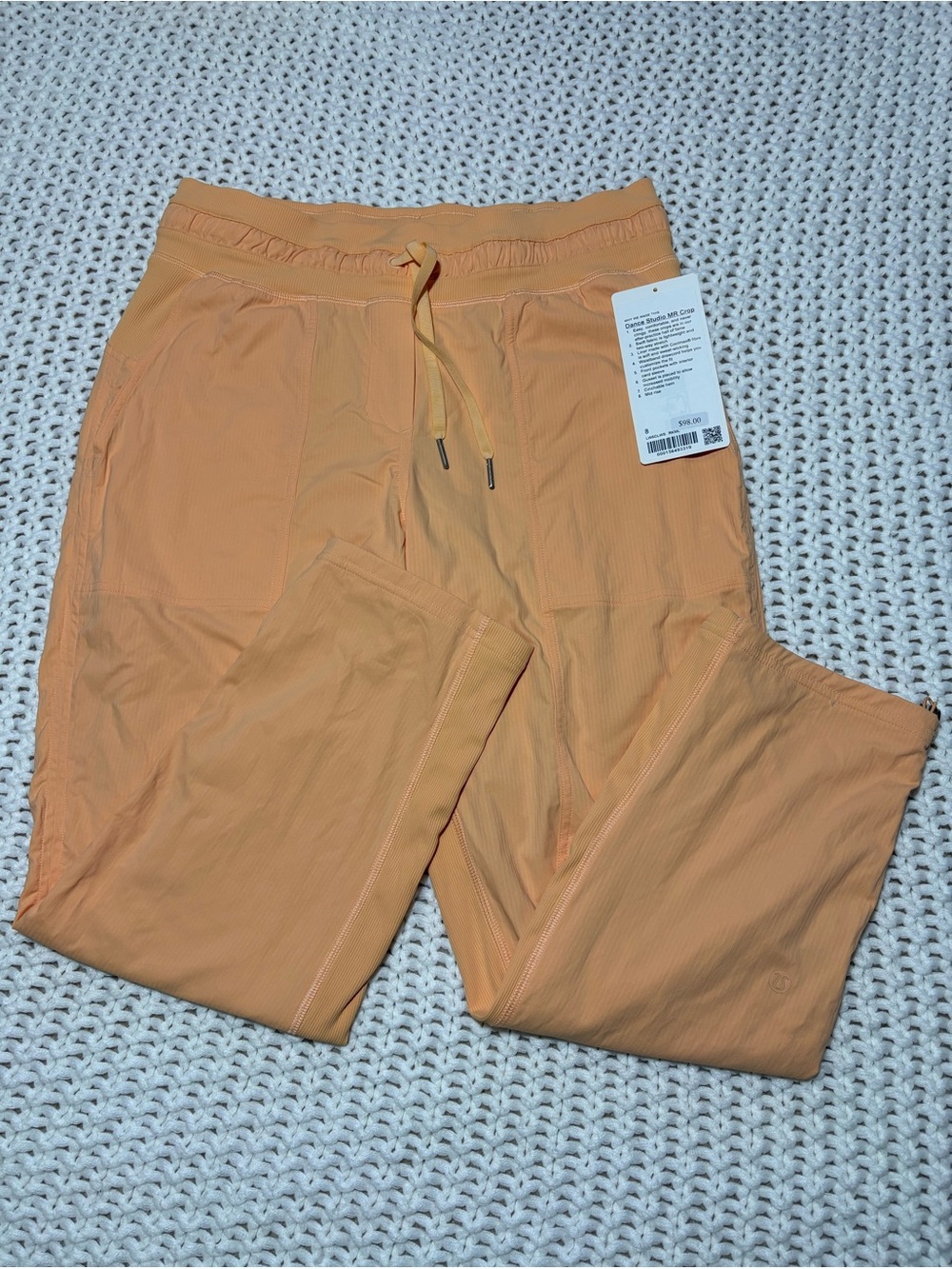 lululemon rock melon dance studio mid rise crop size 8